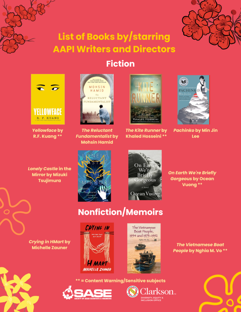 Poster, List of books by/starring AAPI Writers and Directors