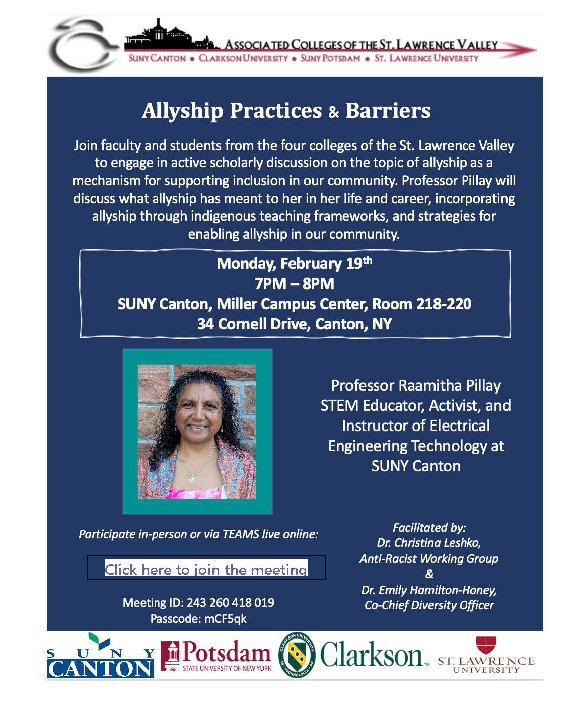 Faculty/Student Dialogue: Allyship Practices and Barriers on Feb. 19