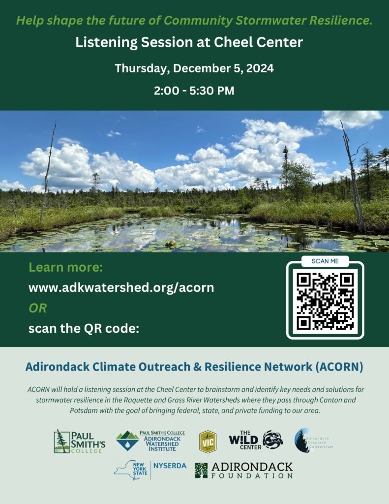 Event Poster, ADK Climate Outreach and Resilience Network (ACORN) Discussion on Stormwater Resilience