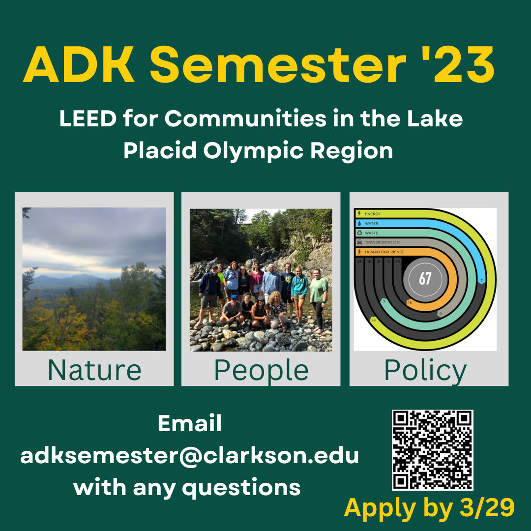 Applications open for 2023 ADK Semester: LEED for Communities in the Lake Placid Olympic Region