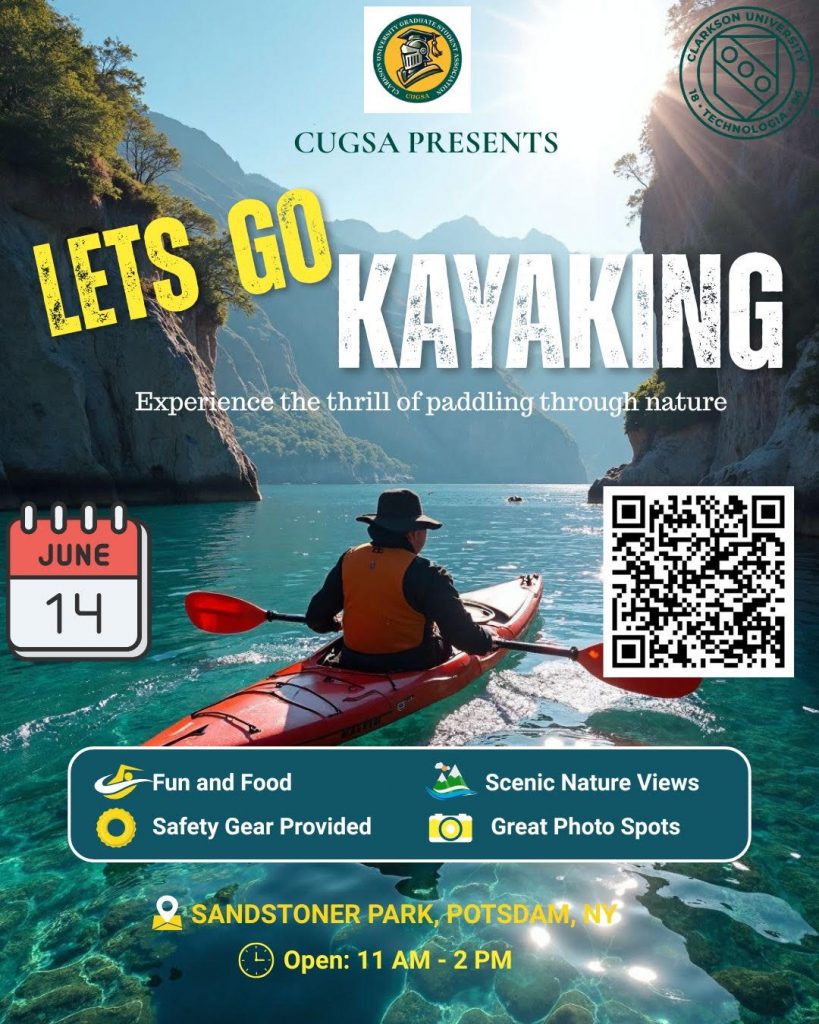 Event poster - CUGSA Let's Go Kayaking Event