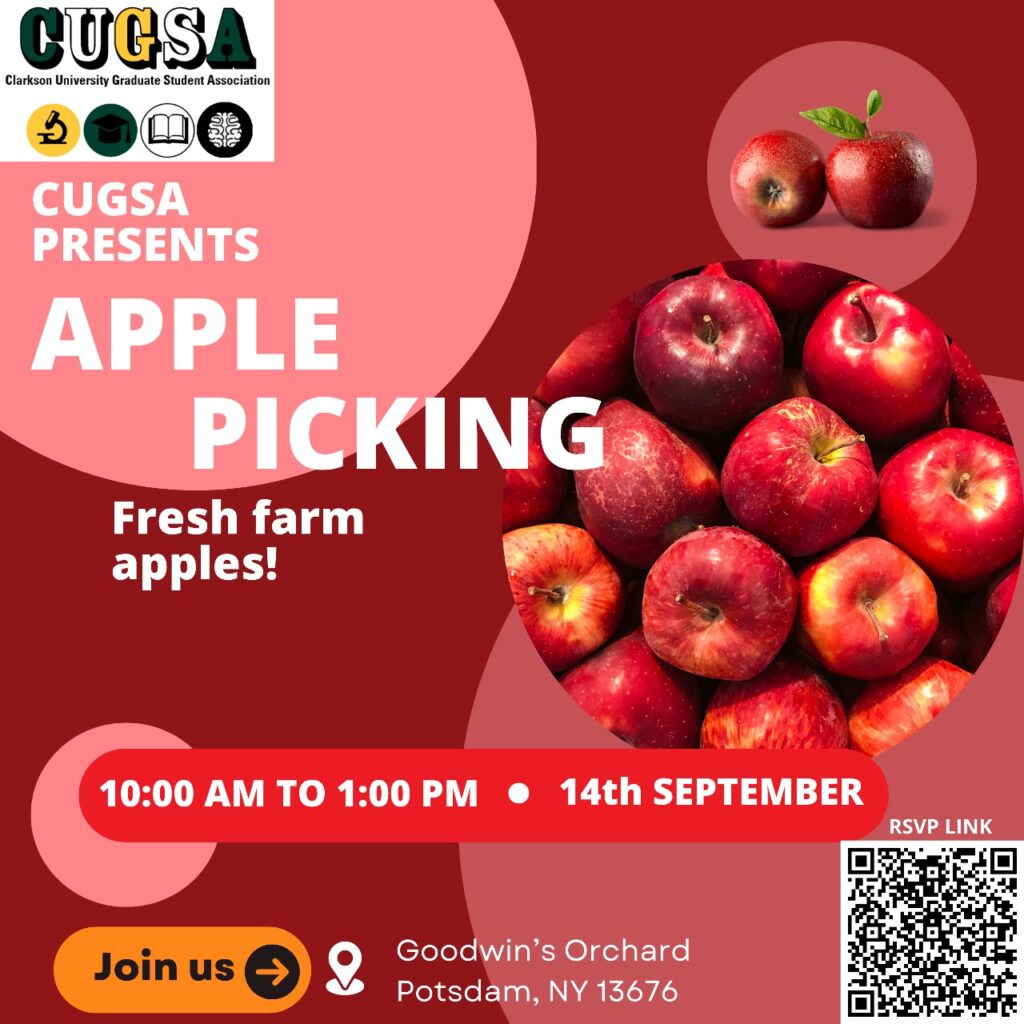 CUGSA organized apple picking event on September 14th. RSVP now!