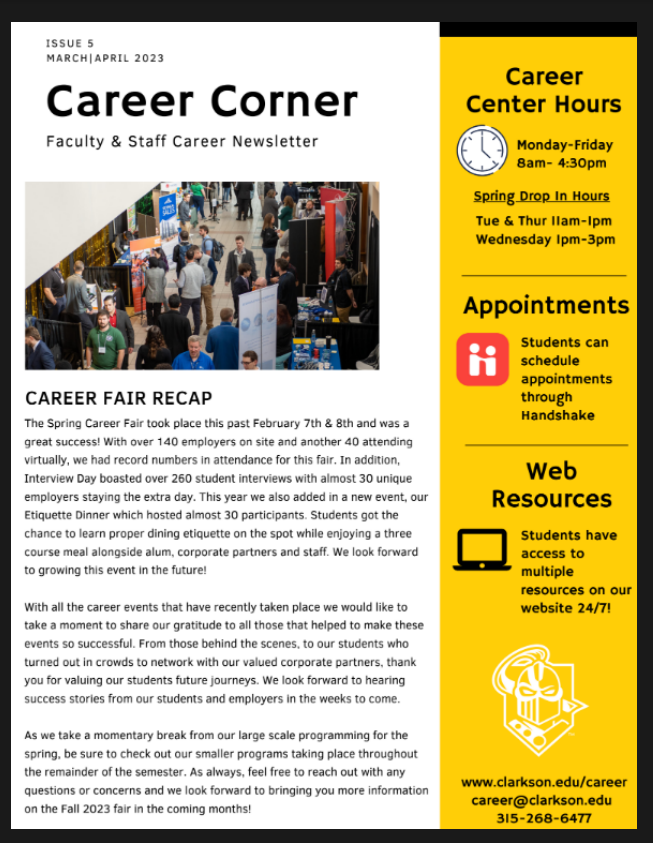 Career Corner Newsletter Cover