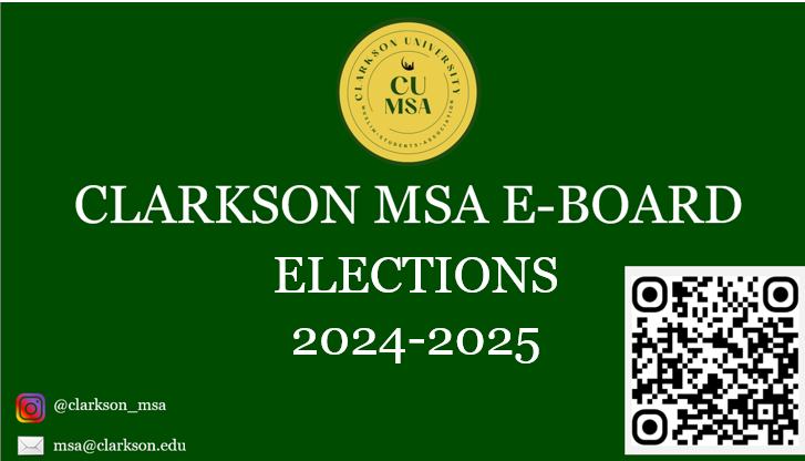 Clarkson MSA E-Board Elections 2024-2025