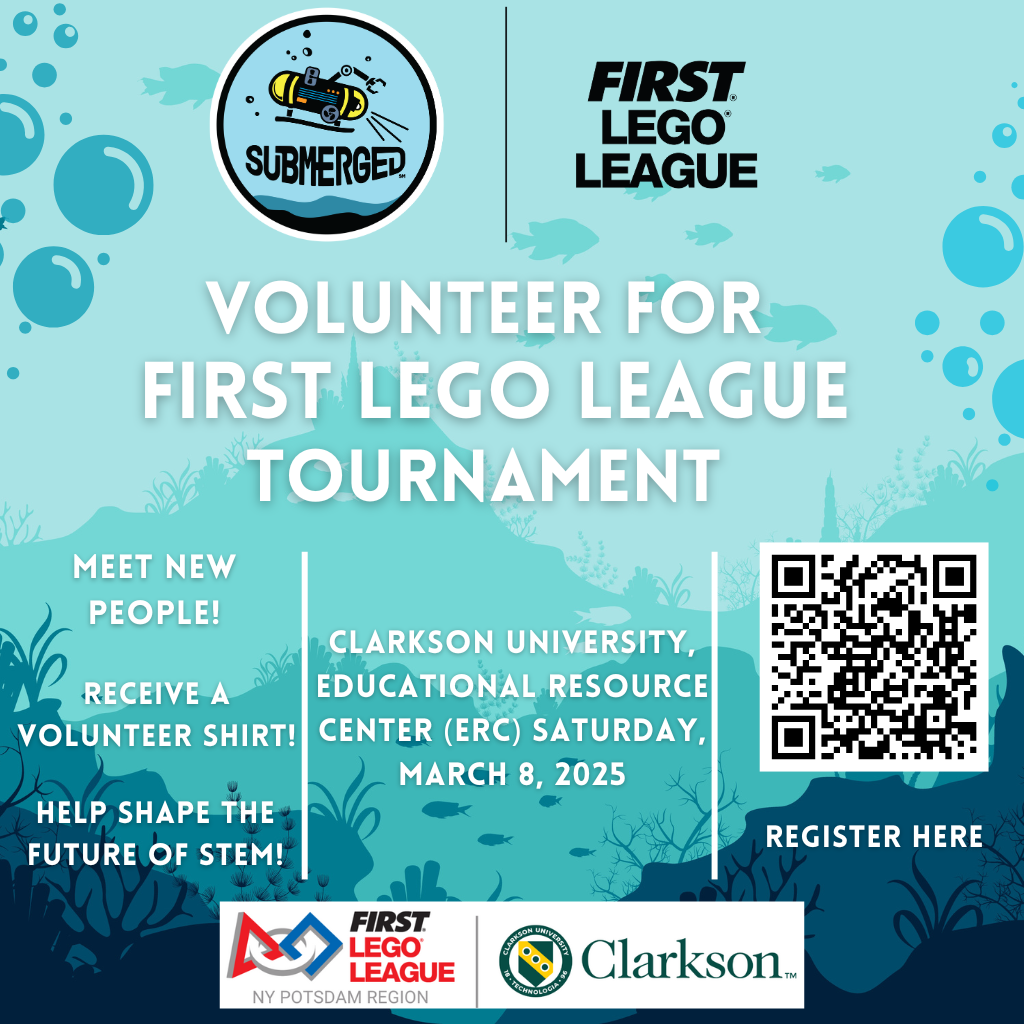 Info graphic, Volunteer for First Lego League Tournament