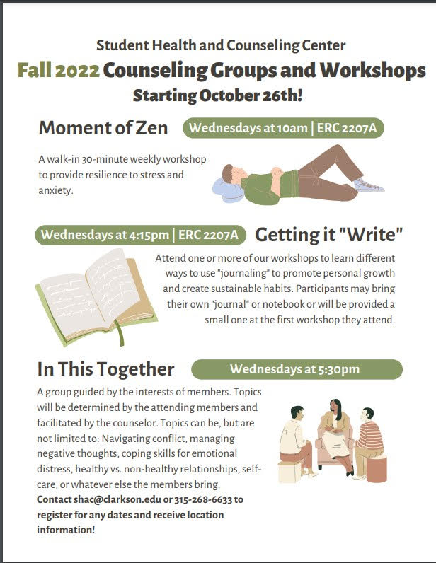 Fall 2022 Counseling Groups and Workshops