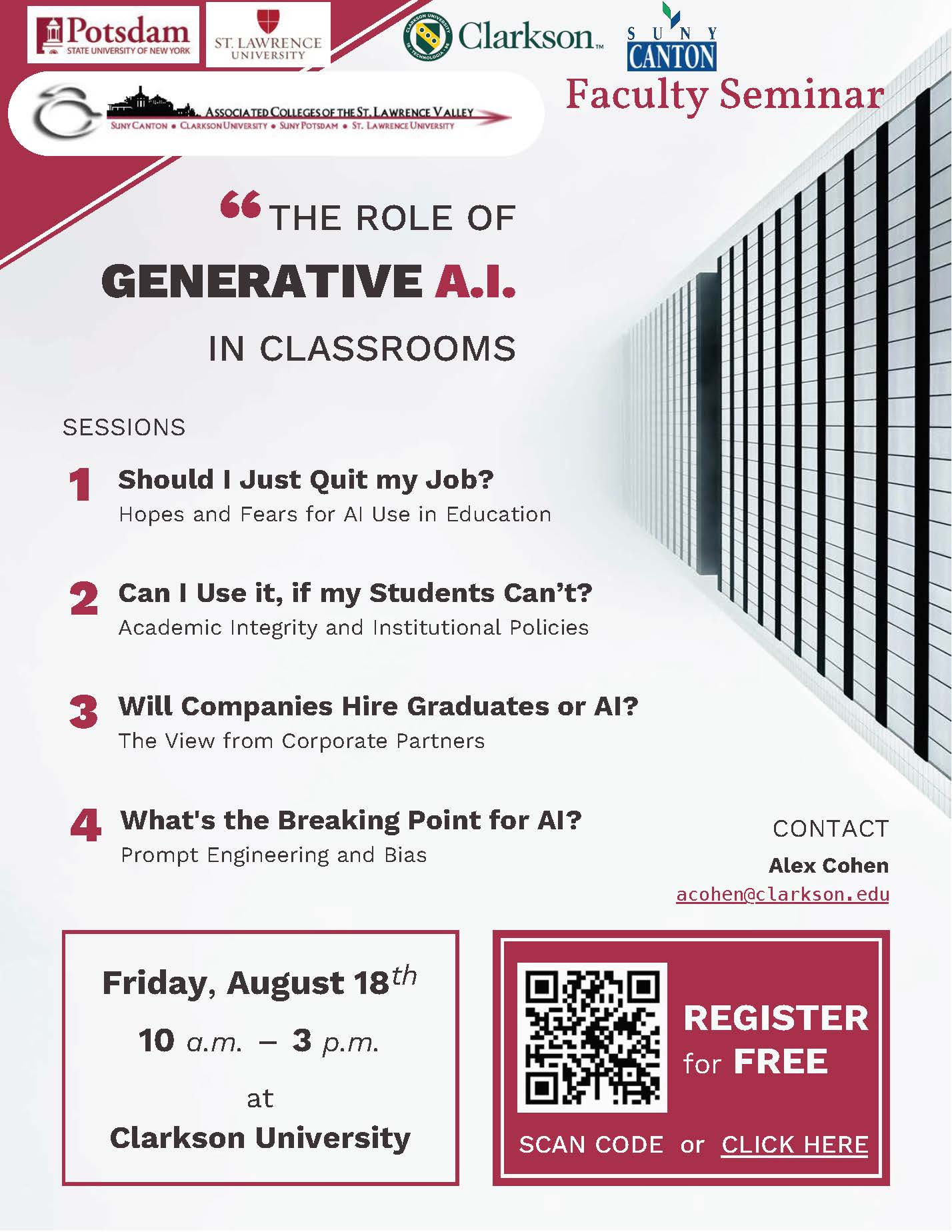 Faculty Seminar: The Role of Generative A.I in Classrooms – August 18, 2023