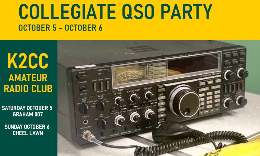 Flyer for K2CC Amateur Radio Club - Collegiate QSO Party