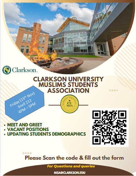 Event Poster, Clarkson MSA Meeting