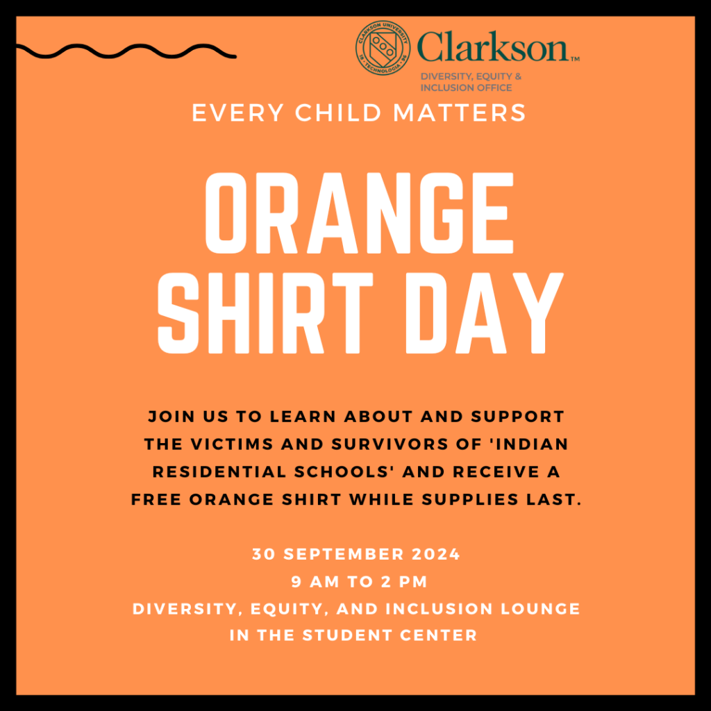 Orange Shirt Day Announcement on September 30th on an Orange Background
