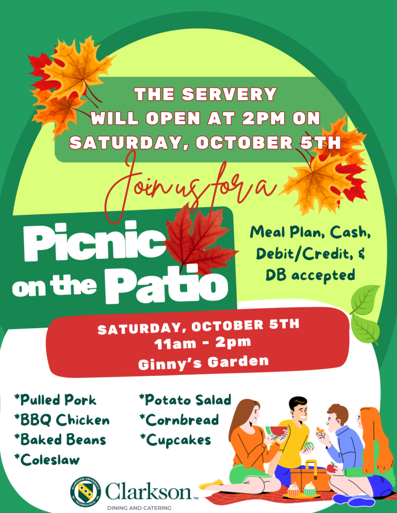 Event poster for Picnic on the Patio