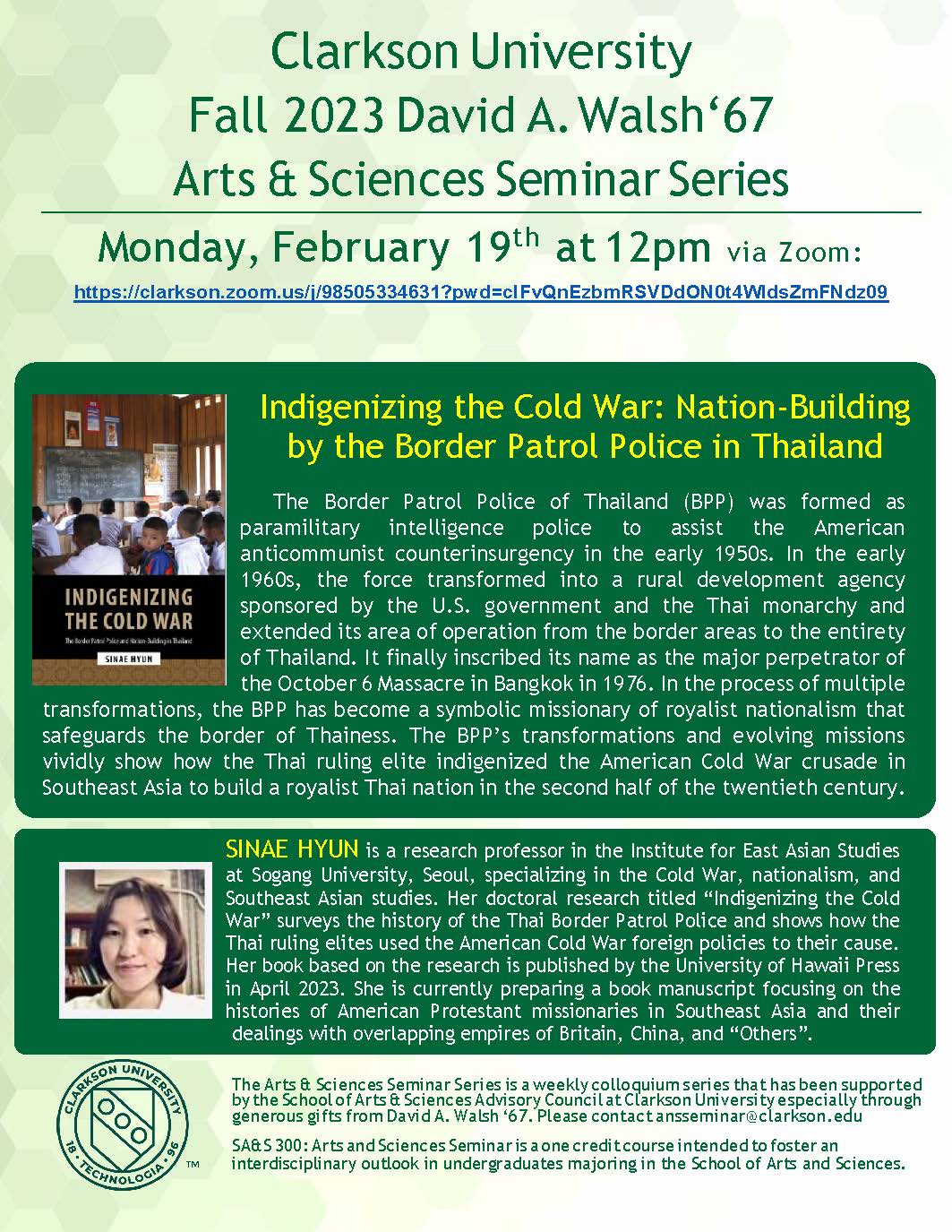 David A. Walsh ‘67 Arts & Sciences Seminar Series: Sinae Hyun