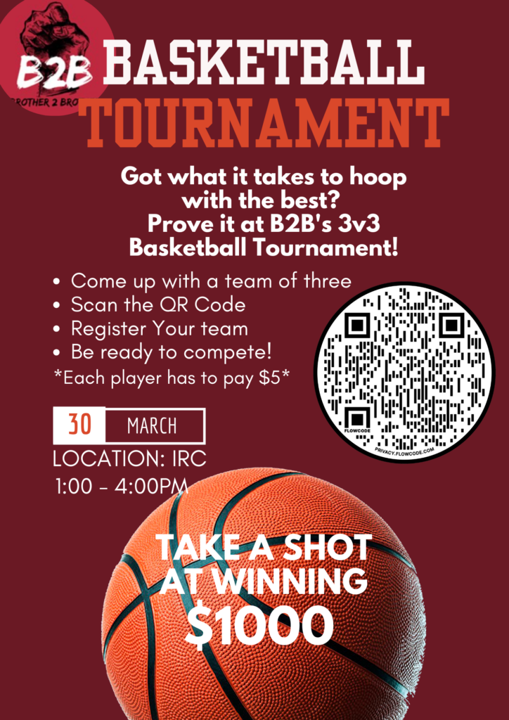 Event poster, B2B Basketball Tournament