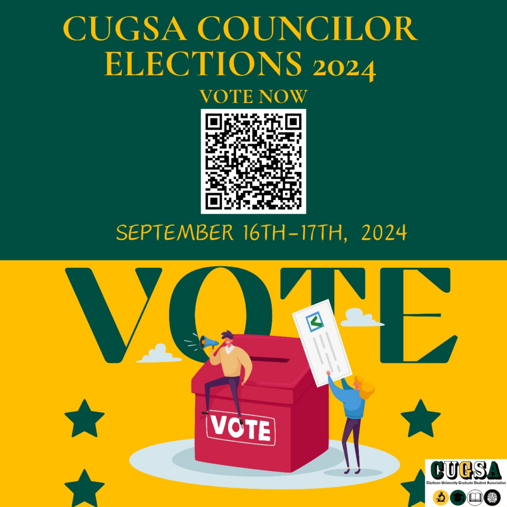 CUGSA Councilor Elections 2024. VOTE NOW. September 16th-17th, 2024.