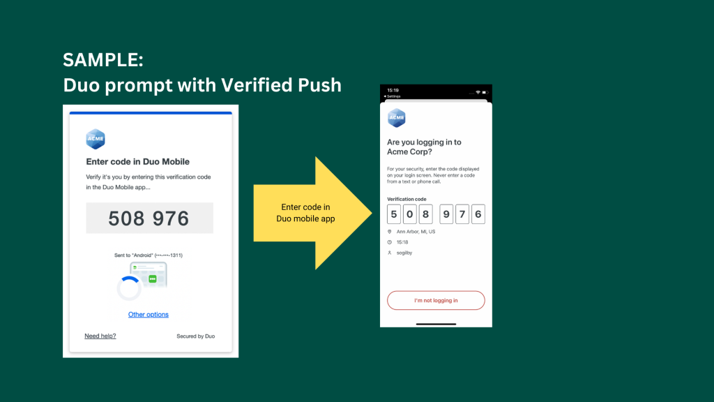 Sample: Duo prompt with Verified Push