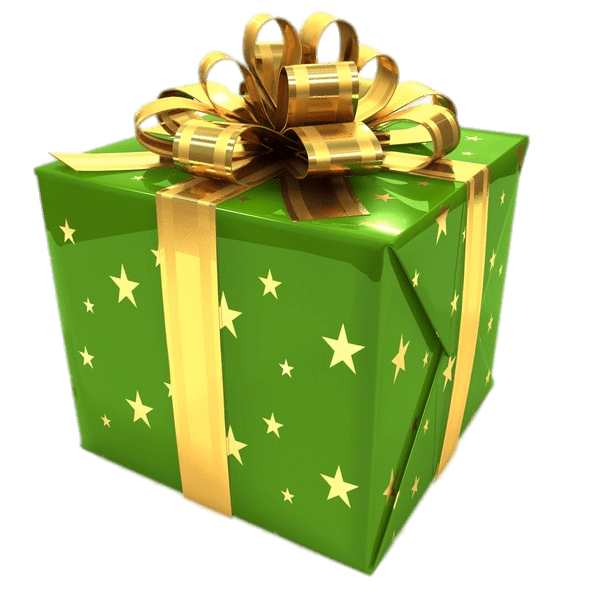 green wrapped gift box icon