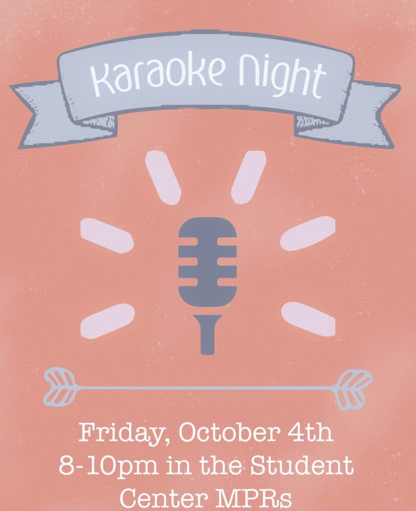 Karaoke night flyer - all information is included in the text of the announcement.