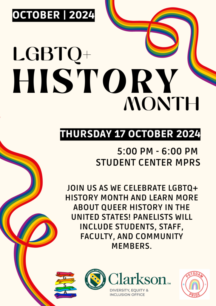 Event poster for LGBTQ+ History month.