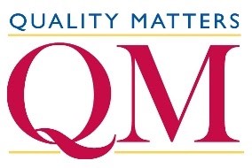 Large QM in red over top of which reads Quality Matters is the logo for Quality Matters.

