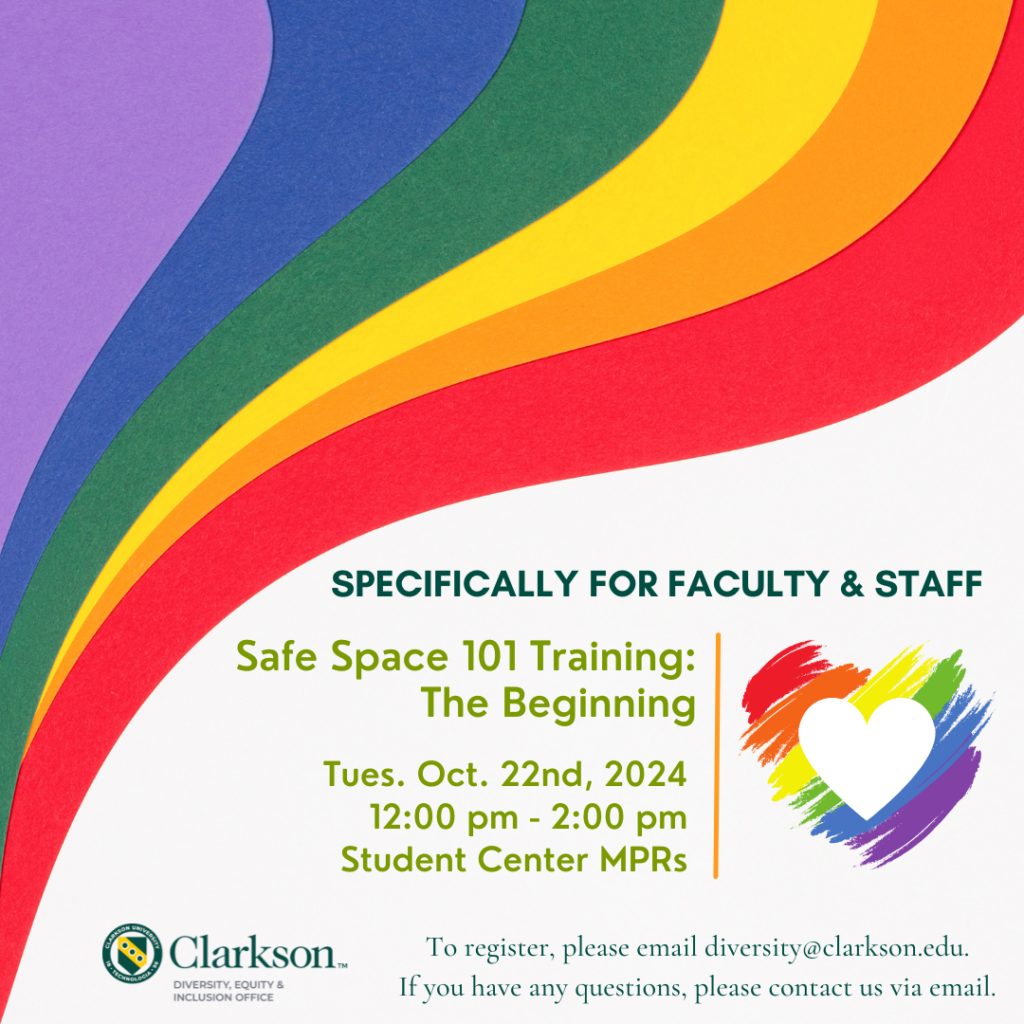 Event poster for safe space training