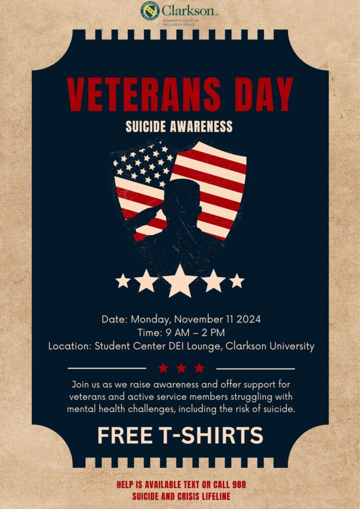 Veteran's Day Suicide Awareness Event Poster